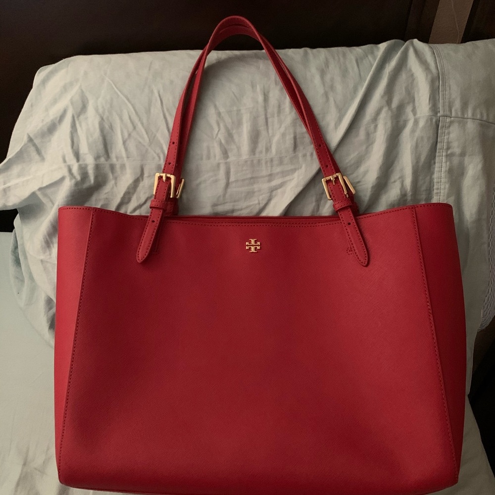 New Tory Burch Emerson Buckle Tote Leather Bag